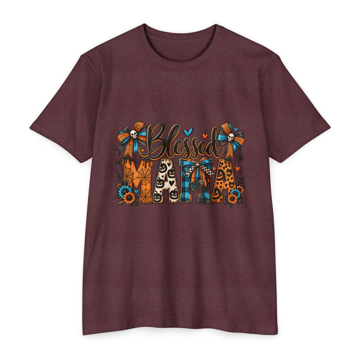 Blessed Mama T-Shirt — Floral Leopard Fall Mother's Day Tee