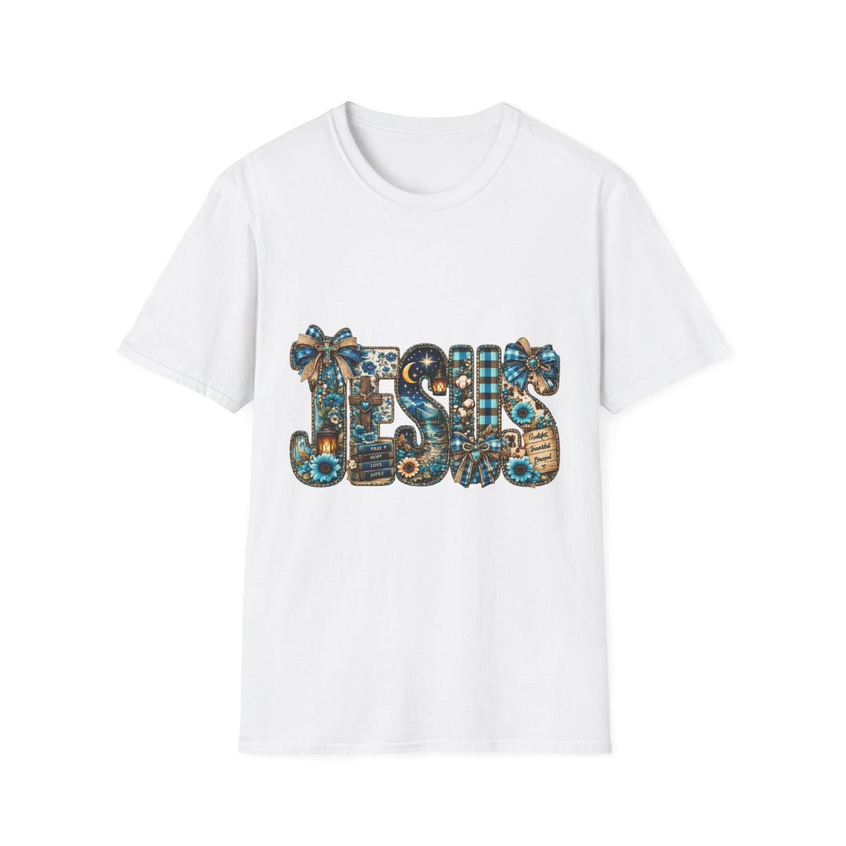 T-Shirt - 'TIS' Holiday Patchwork Design: Festive Vintage Ornaments & Plaid