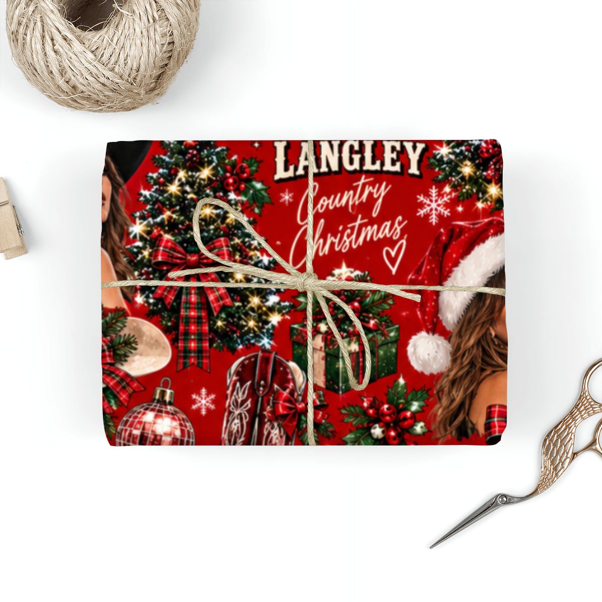 3Pack Gift Wrapping Paper Sheets ella langley christmas