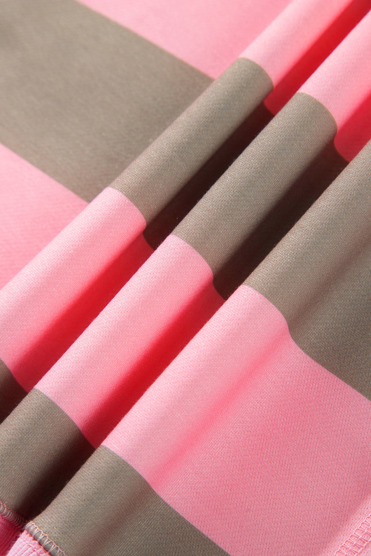 Pink Stripe Raw Seam Patchwork Drop Shoulder Plus Size Sweatshirt