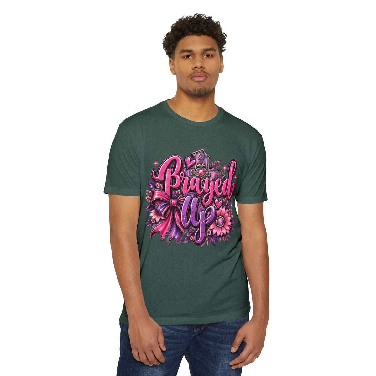 Braved Up T-Shirt — Pink Floral Encouragement Tee