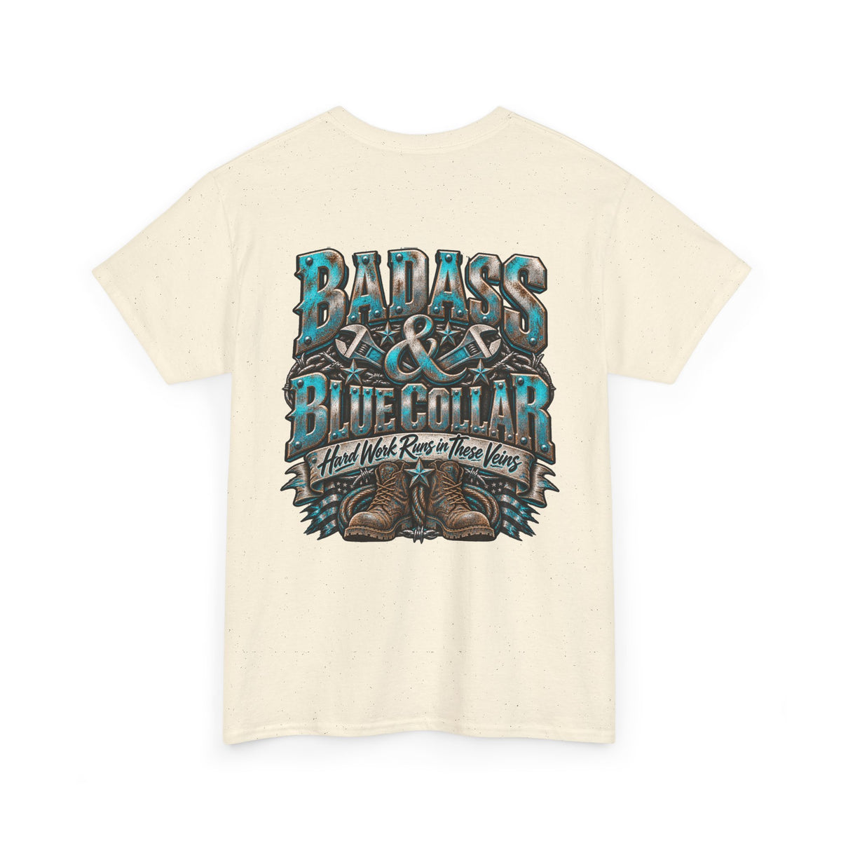Badass Blue Collar Tee — 'Badass & Blue Collar' Workwear Graphic T‑Shirt