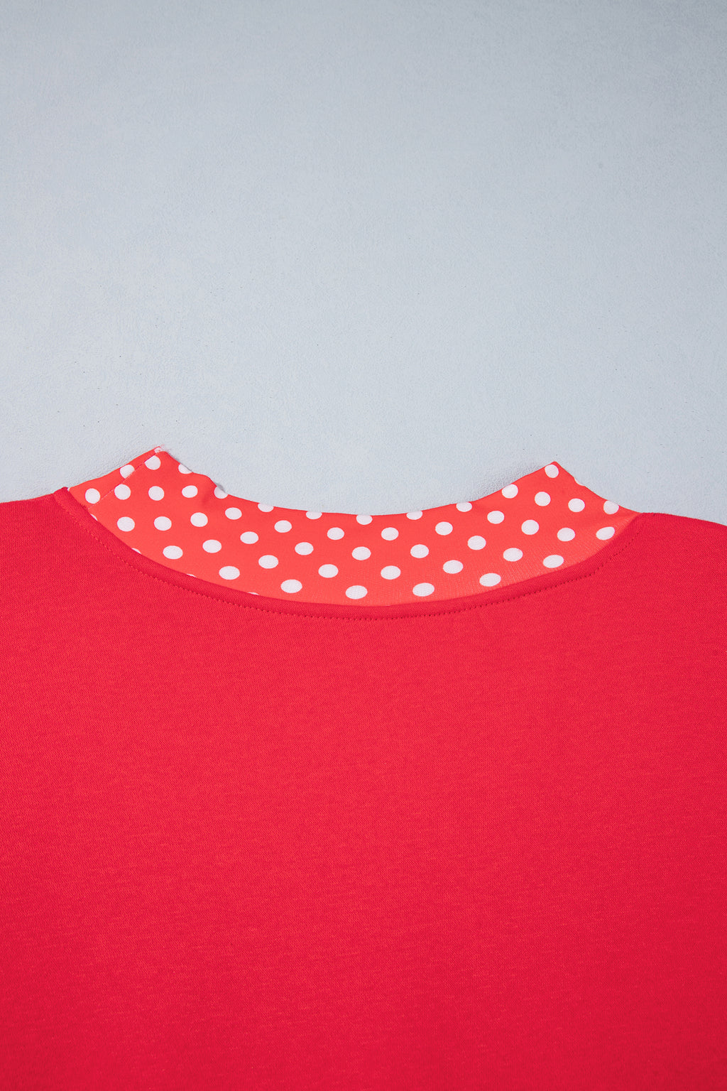 Fiery Red Casual Polka Dot Patchwork Letter Graphic Plus Size Sweatshirt
