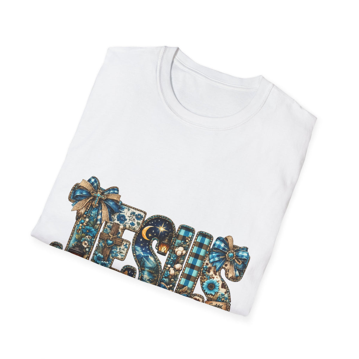 T-Shirt - 'TIS' Holiday Patchwork Design: Festive Vintage Ornaments & Plaid