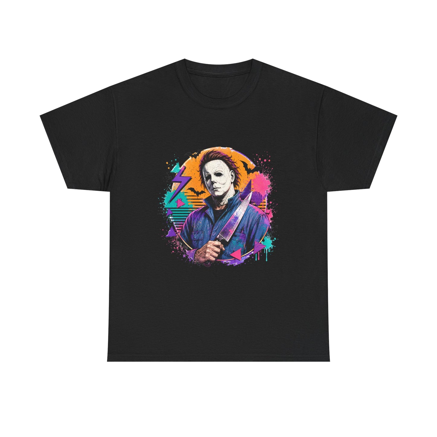 Retro Neon Horror Character Graphic Tee