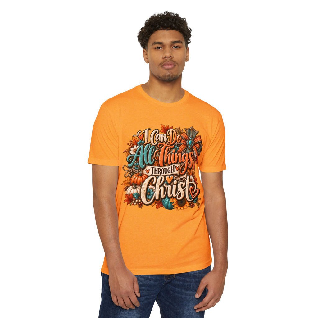 I Can Do All Things Through Christ T-Shirt — Christian Fall Pumpkin Design