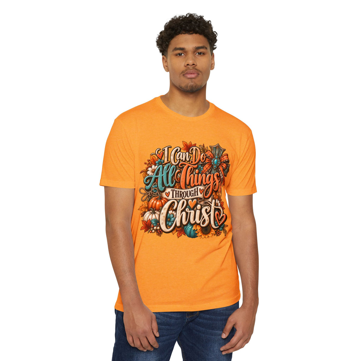 I Can Do All Things Through Christ T-Shirt — Christian Fall Pumpkin Design
