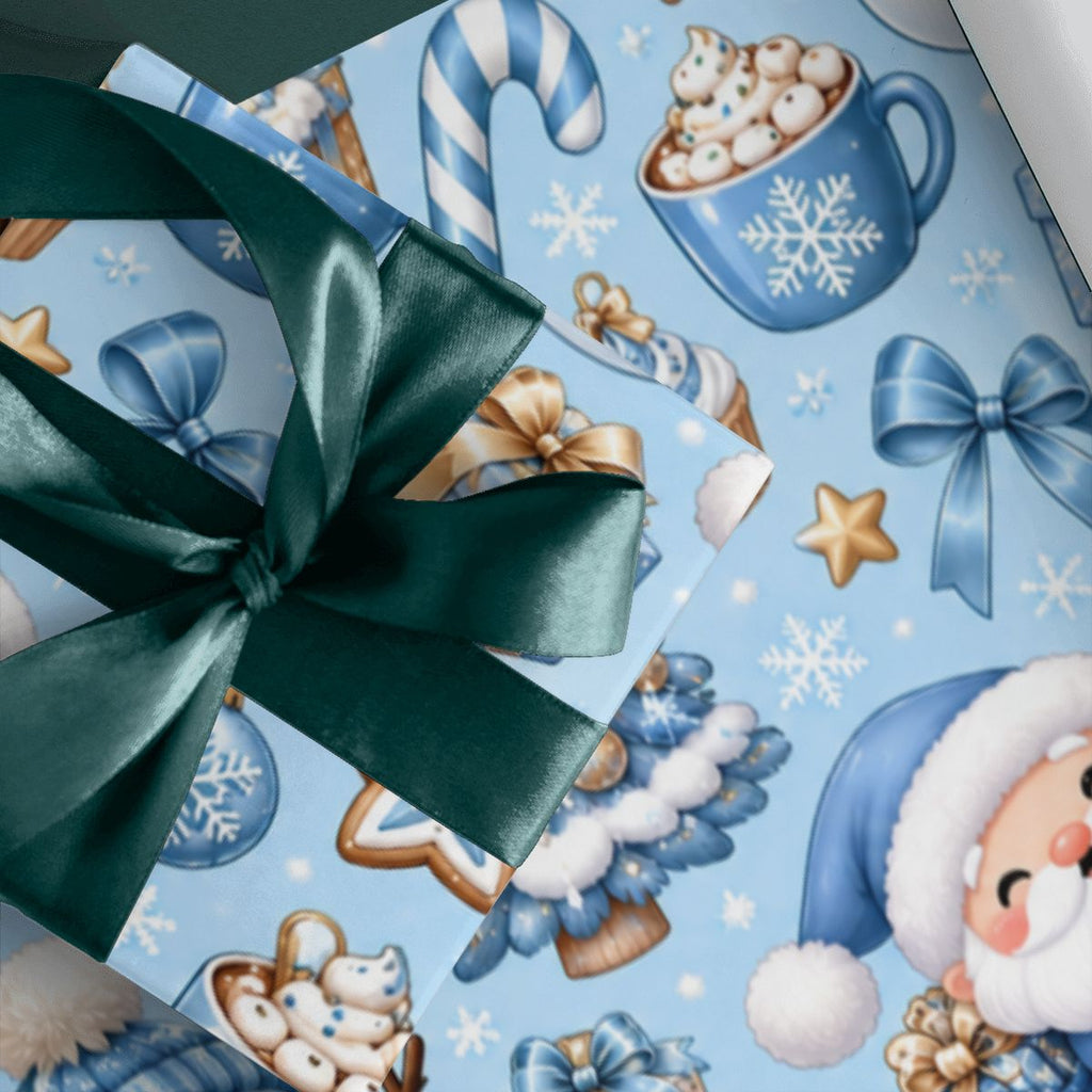 3Pack Gift Wrapping Paper Sheets blue and brown wrapping paper