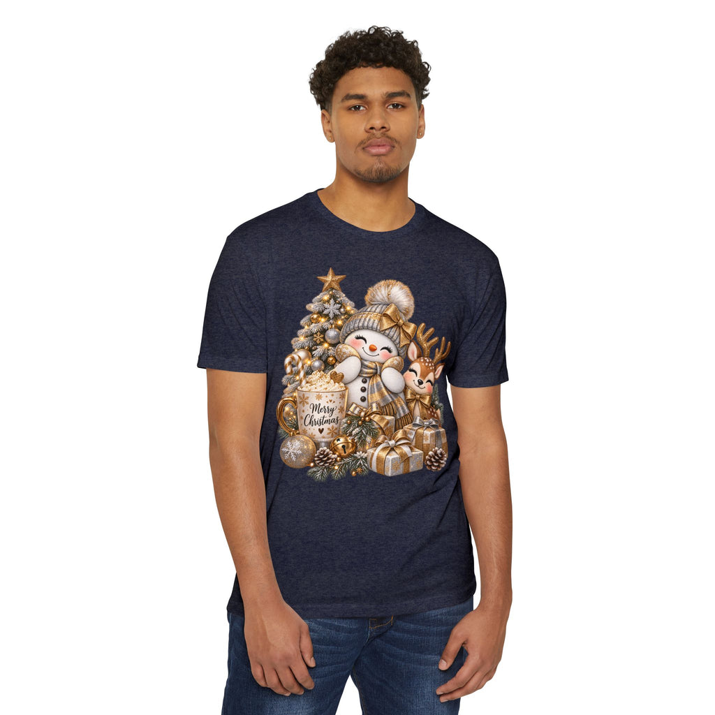 Christmas Snowman & Reindeer Tee — Merry Christmas Holiday T-Shirt