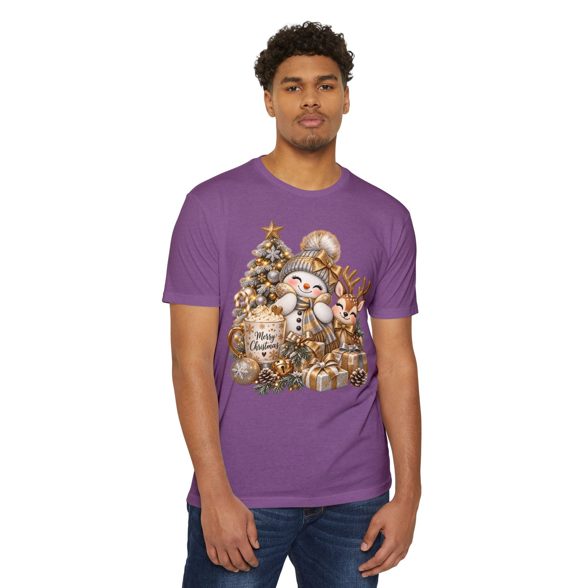 Christmas Snowman & Reindeer Tee — Merry Christmas Holiday T-Shirt
