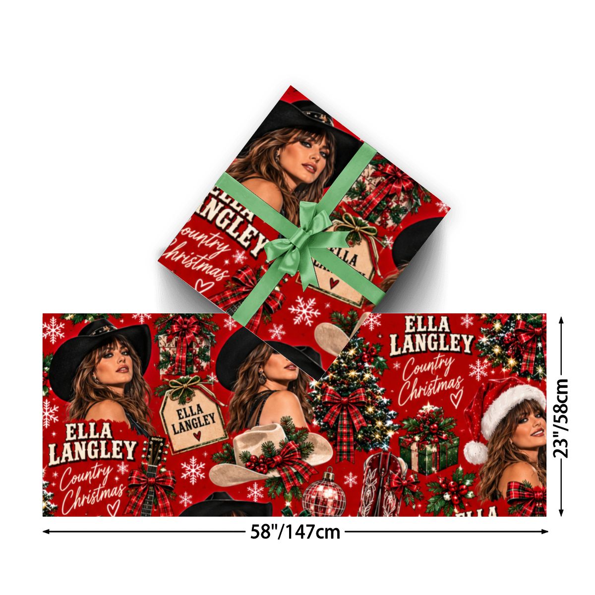 3Pack Gift Wrapping Paper Sheets ella langley christmas
