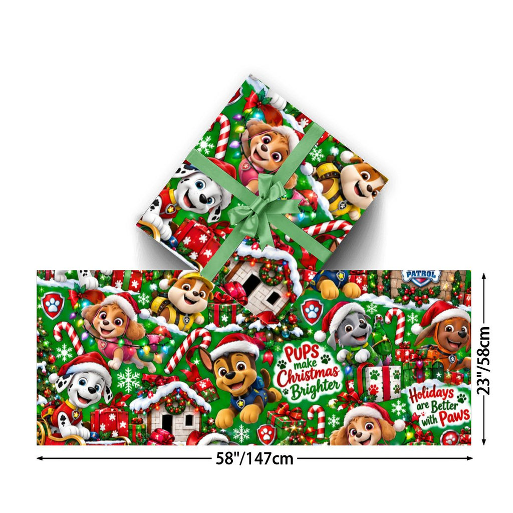 3Pack Gift Wrapping Paper Sheets christmas paw patrol