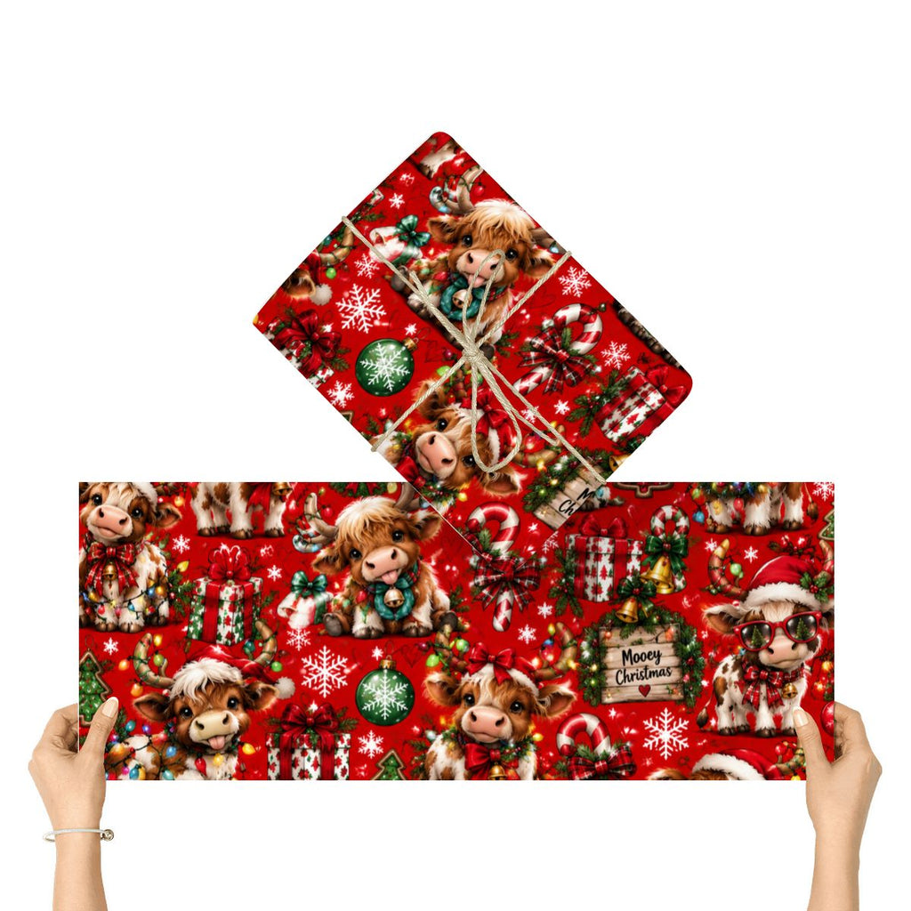 3Pack Gift Wrapping Paper Sheets christmas cows