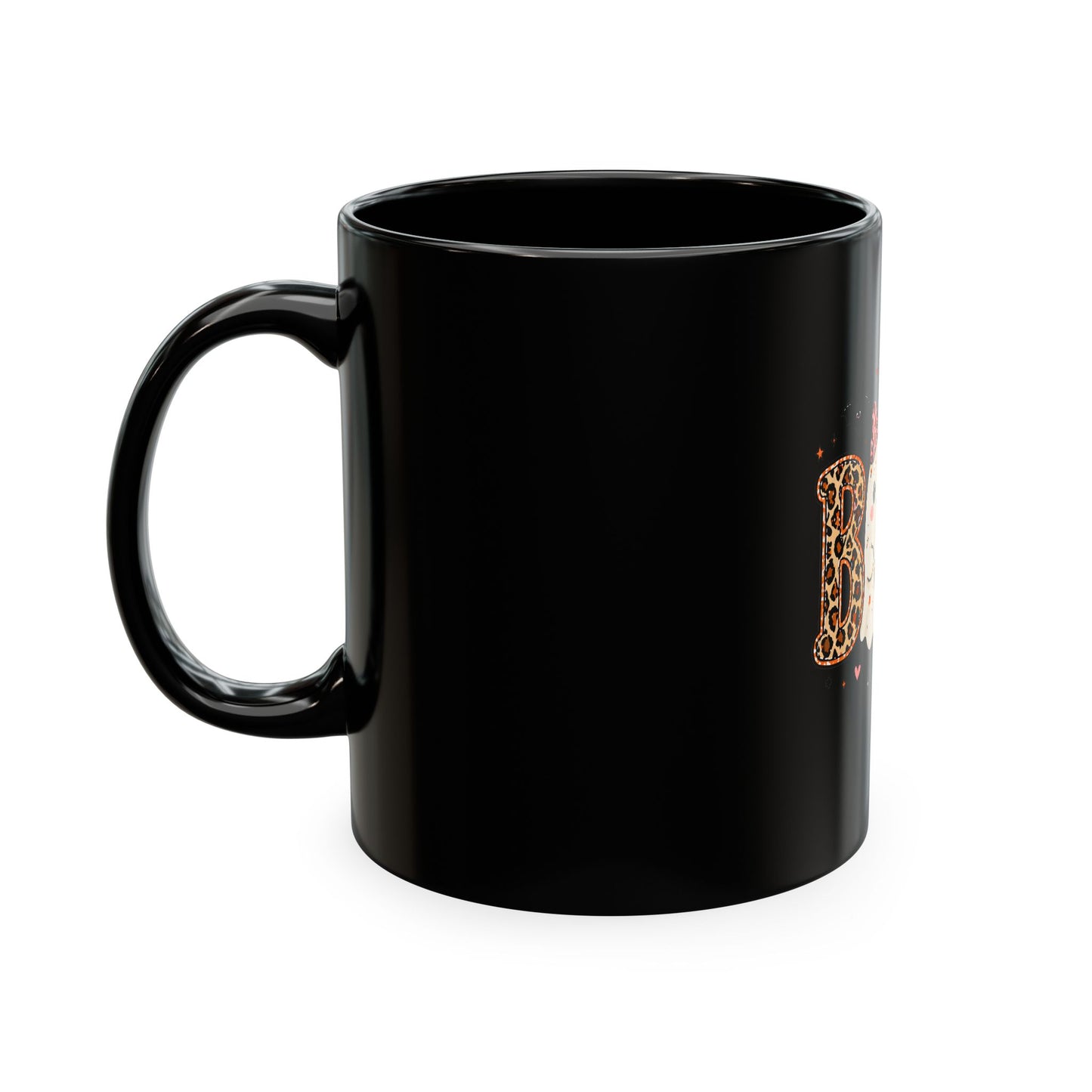 Boo Leopard Ghost Ceramic Mug — Cute Halloween Coffee Cup