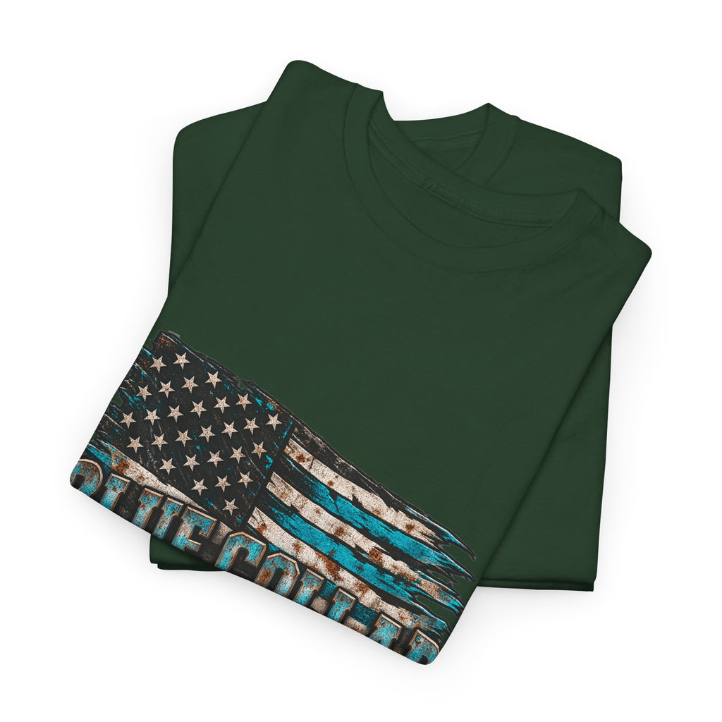 Blue Collar T-Shirt — "Blue Collar Made" & "American Blue Collar" Patriotic Workwear Tee