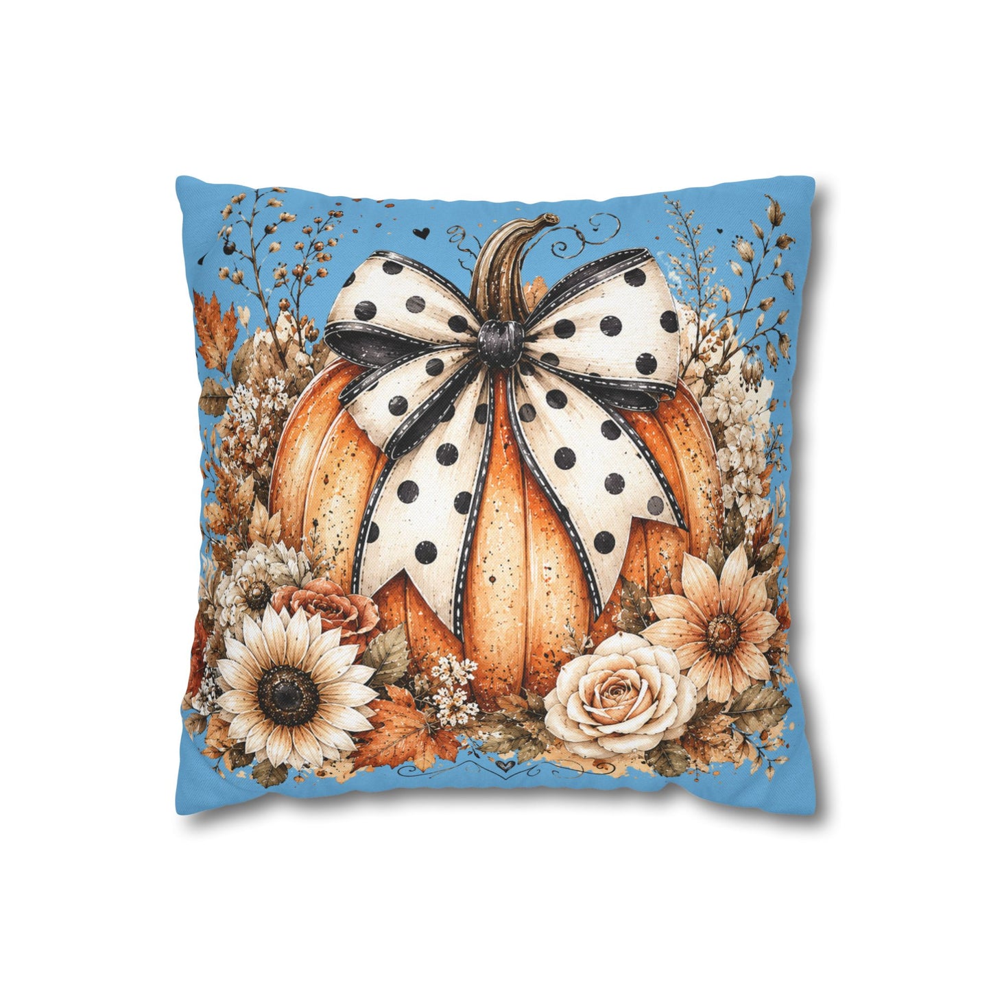 Autumn Pumpkin Bow Decorative Pillowcase