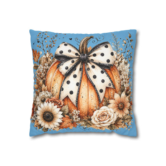 Autumn Pumpkin Bow Decorative Pillowcase