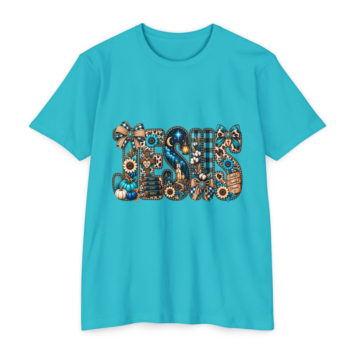 Fall Mom T‑Shirt — Rustic Sunflower & Plaid 'MOM' Graphic
