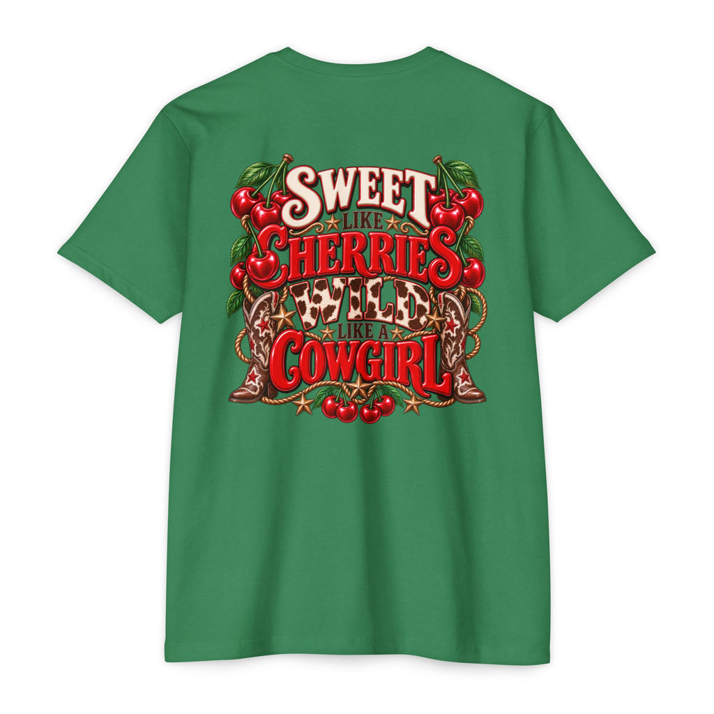 Cherry Picked Cowgirl T-Shirt — "Sweet Cherries Wild Cowgirl" Graphic Tee