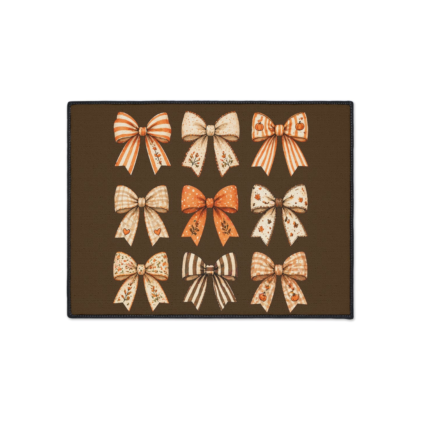 Autumn Bow Pattern Floor Mat — Heavy Duty Decorative Doormat