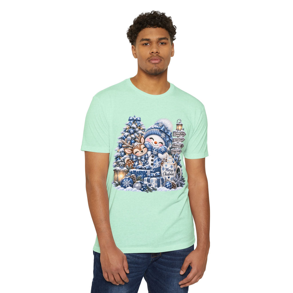 Christmas Snowman & Deer T-Shirt — Cute Winter Holiday Graphic Tee
