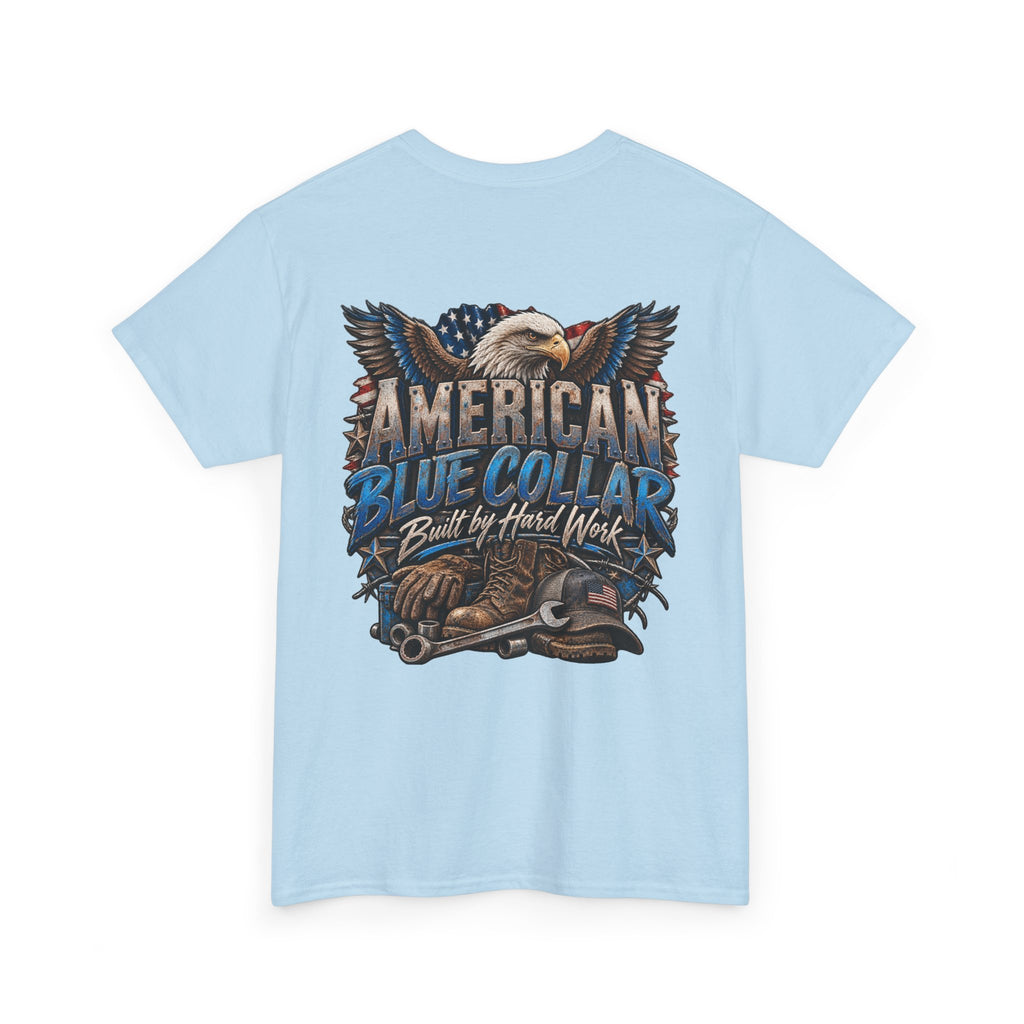 Blue Collar T-Shirt — "Blue Collar Made" & "American Blue Collar" Patriotic Workwear Tee