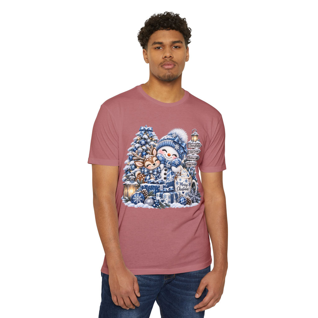 Christmas Snowman & Deer T-Shirt — Cute Winter Holiday Graphic Tee