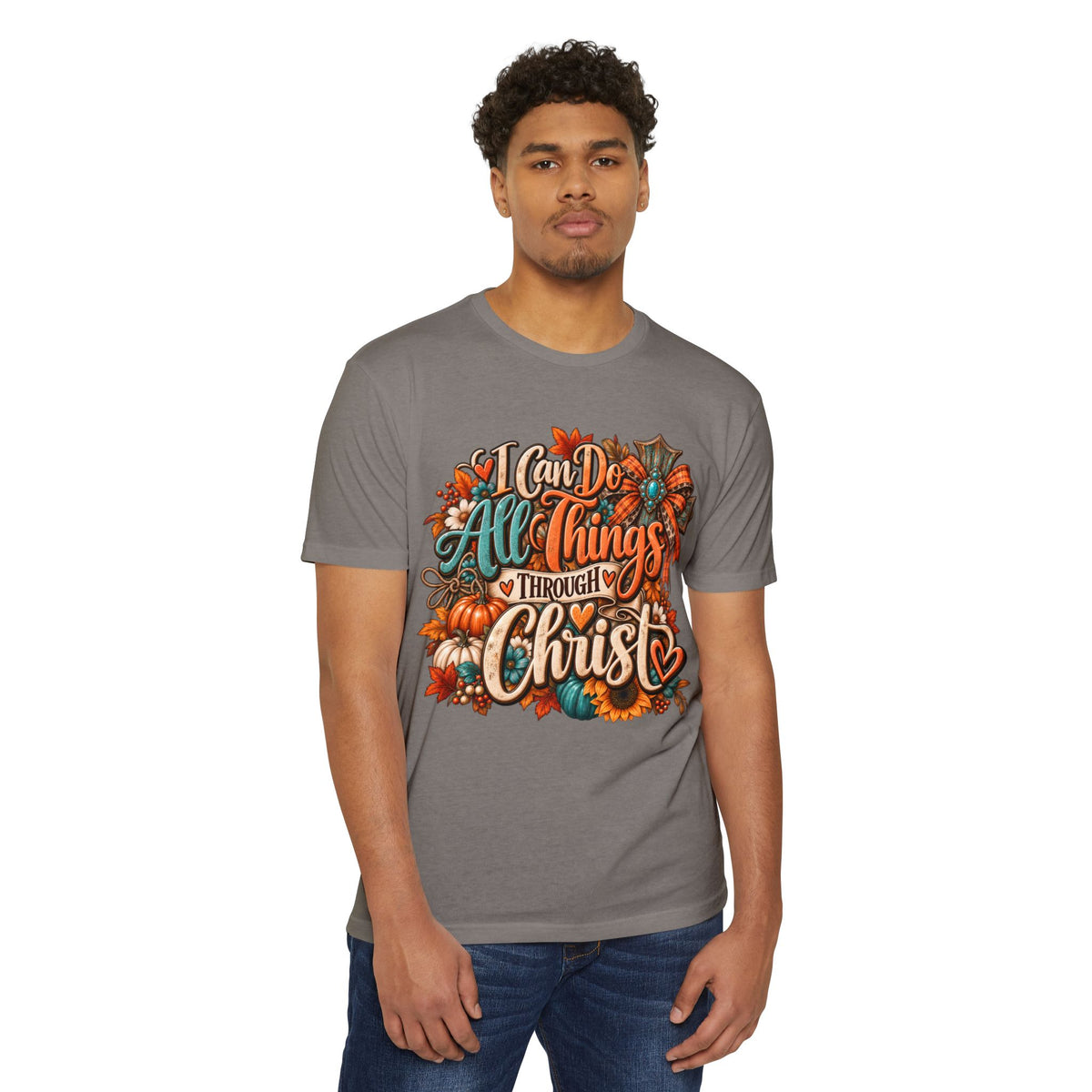 I Can Do All Things Through Christ T-Shirt — Christian Fall Pumpkin Design