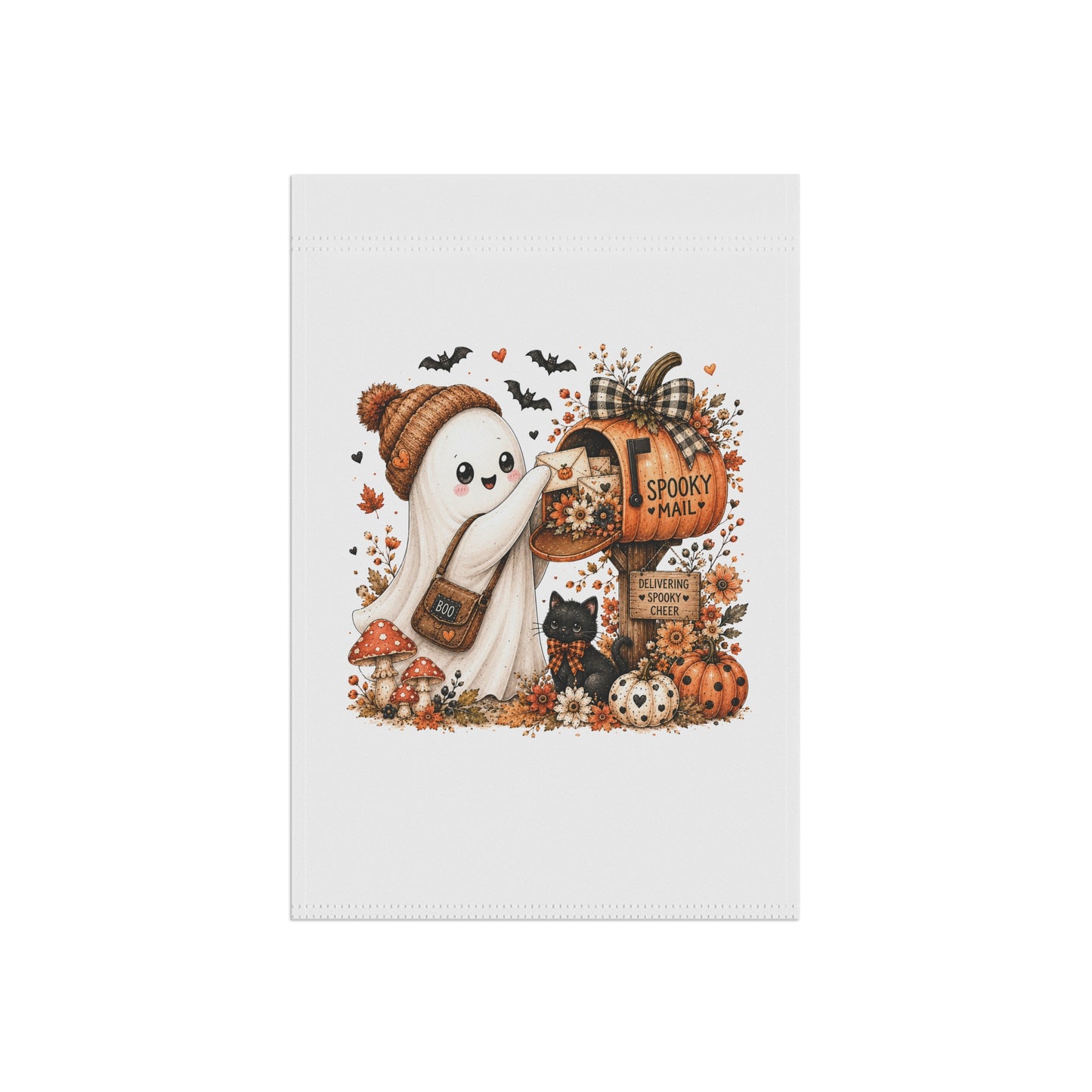 Halloween Ghost Mailbox Garden Flag – Spooky Mail Fall Lawn Banner