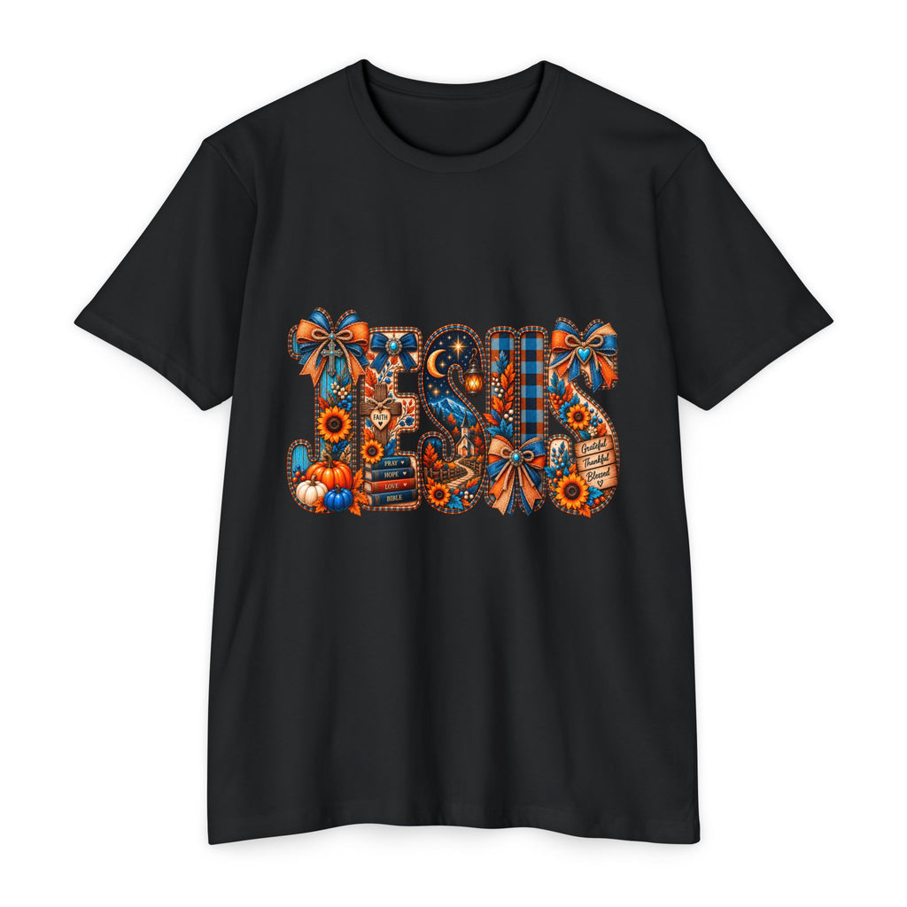 Autumn Blessings T-Shirt — Fall Plaid Pumpkins & Sunflowers Graphic