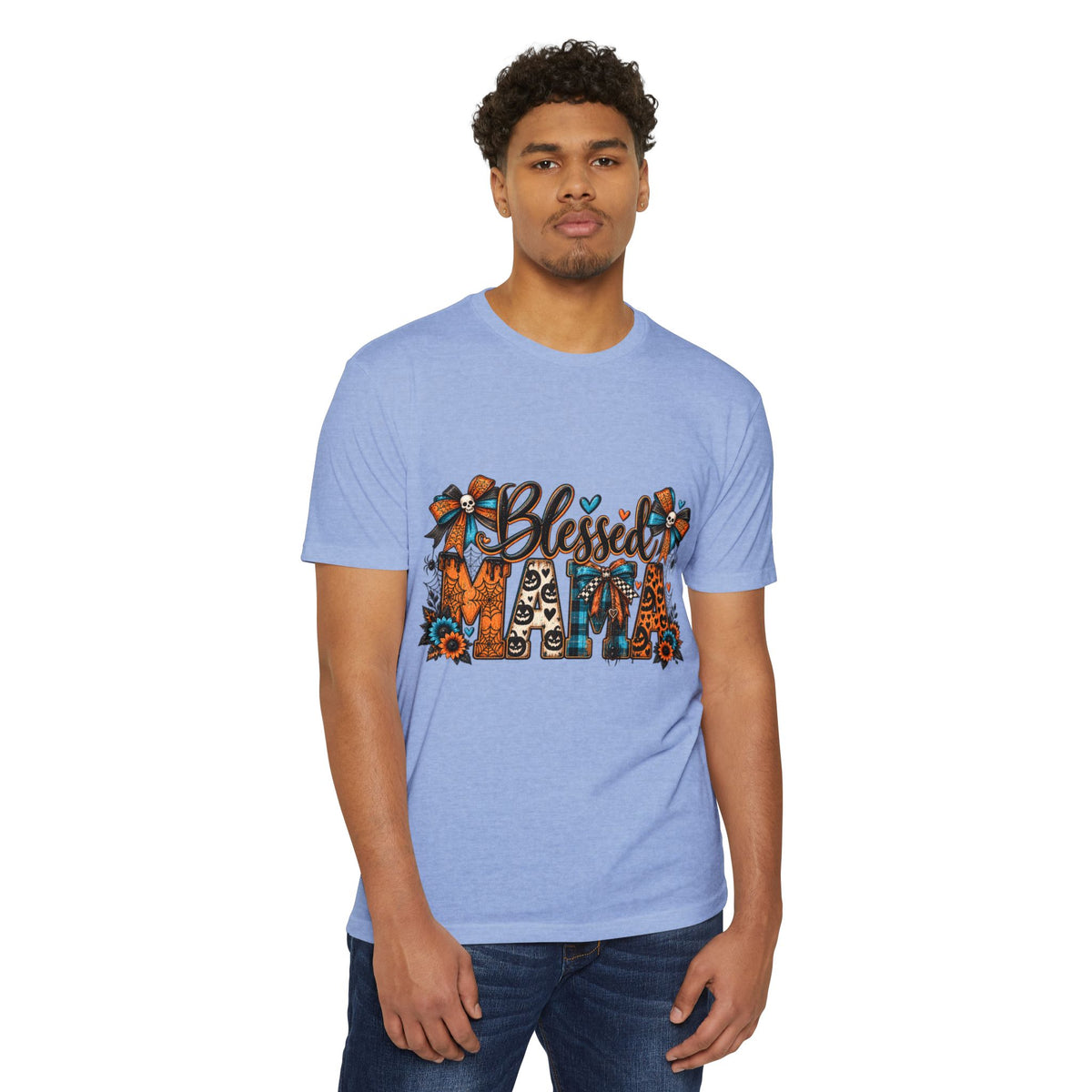Blessed Mama T-Shirt — Floral Leopard Fall Mother's Day Tee