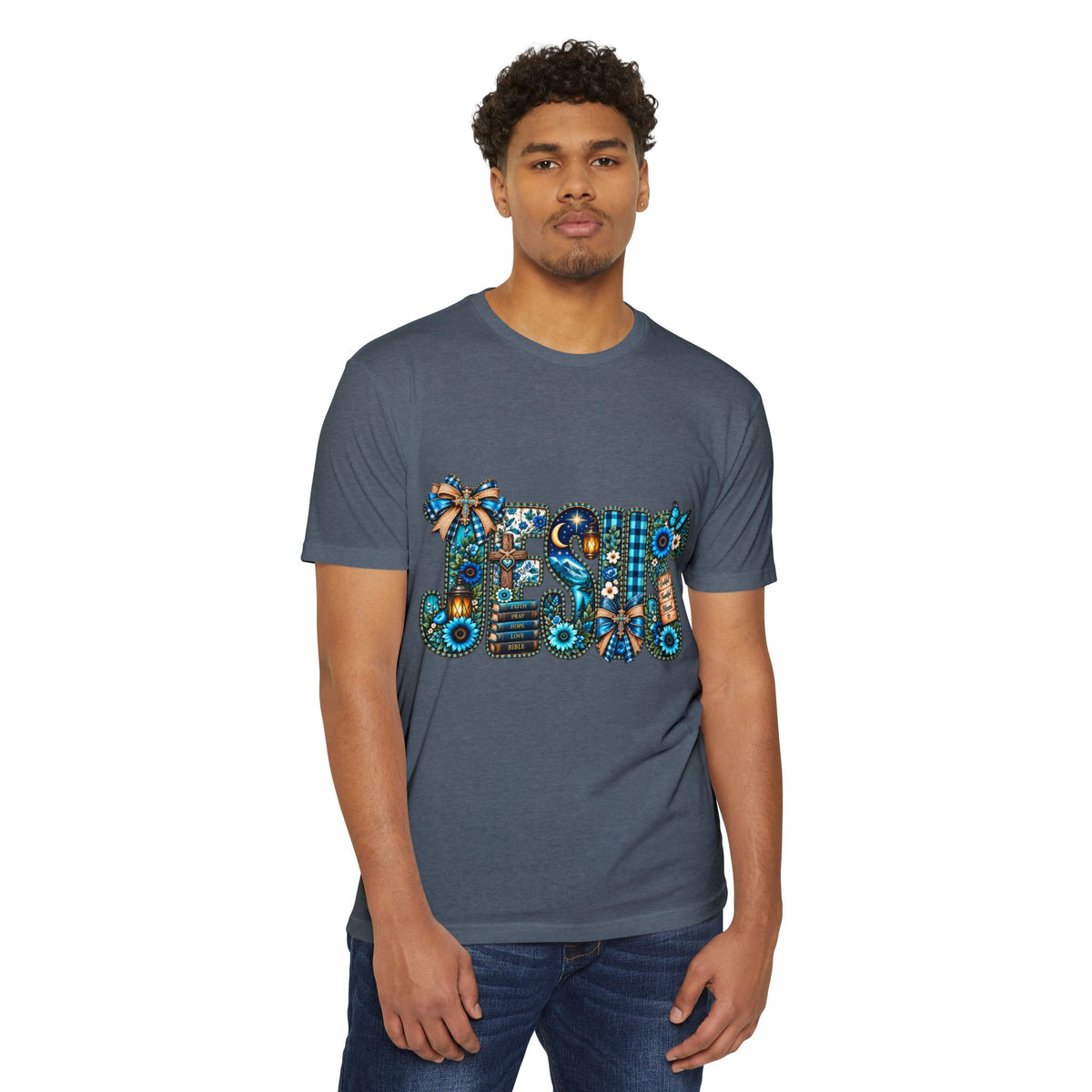 T-Shirt — Rustic Floral 'Blessed' Graphic Tee