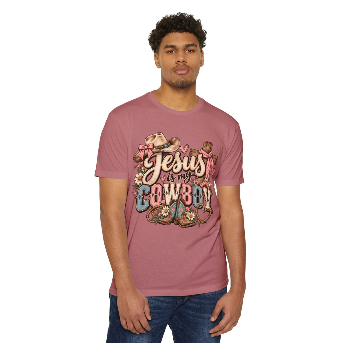 Jesus Is My Cowboy T-Shirt — Western Christian Faith Graphic Tee