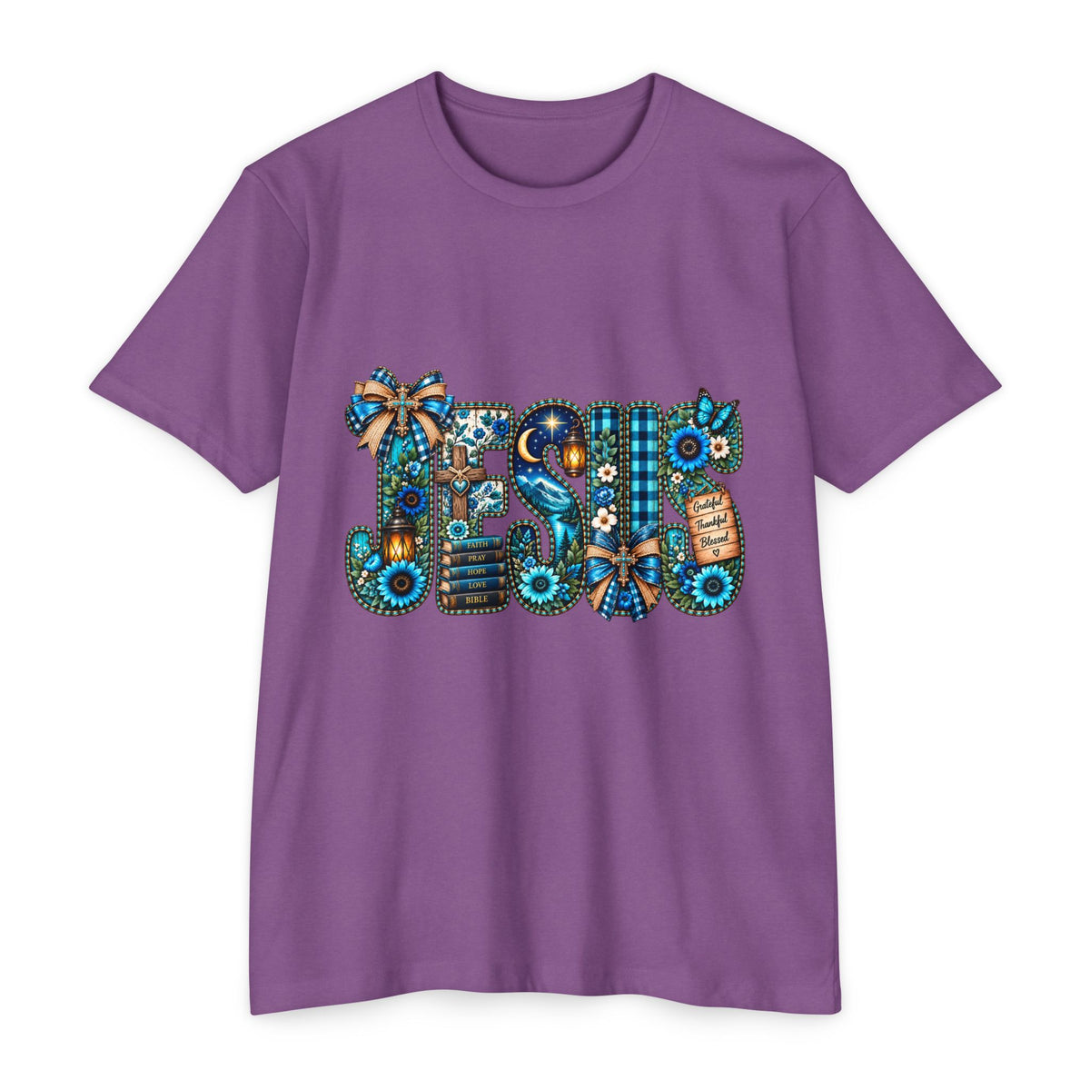 T-Shirt — Rustic Floral 'Blessed' Graphic Tee