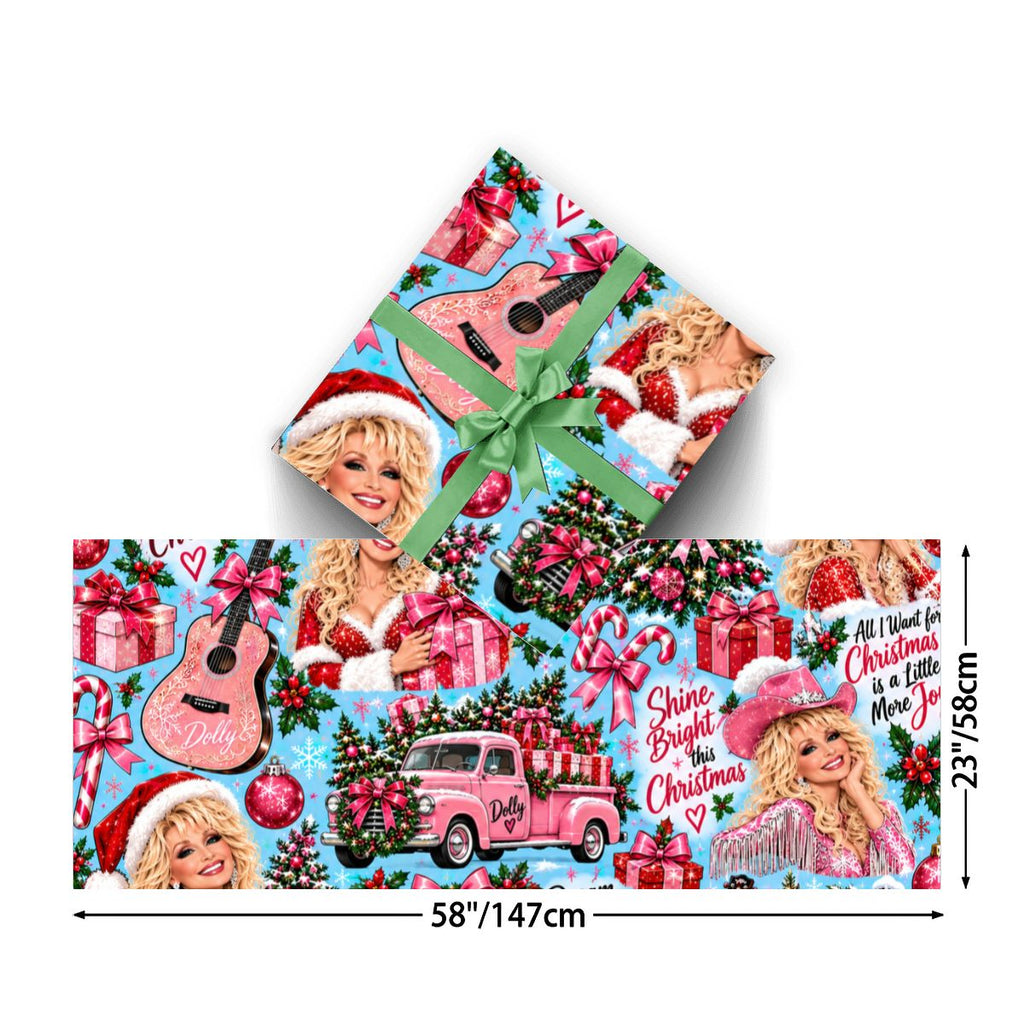 3Pack Gift Wrapping Paper Sheets dolly blue background