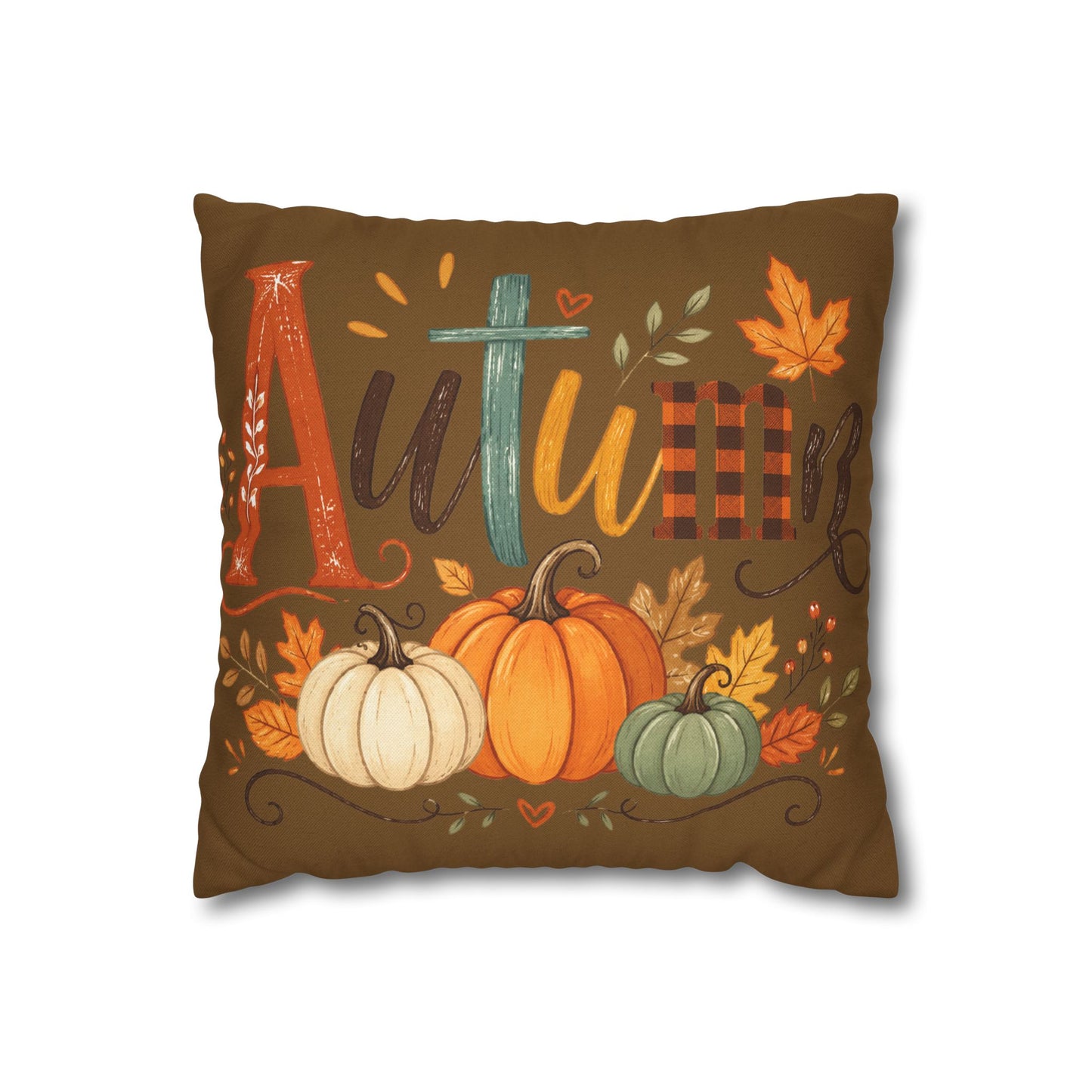 Autumn Pumpkin Decorative Pillowcase — Fall Harvest Spun Polyester Throw Pillow Cover