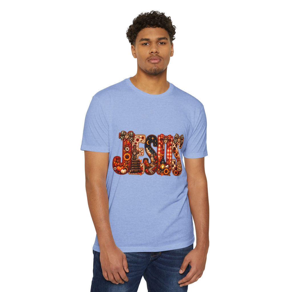 Jesus Floral Pattern T-Shirt — Vintage Boho Christian Tee