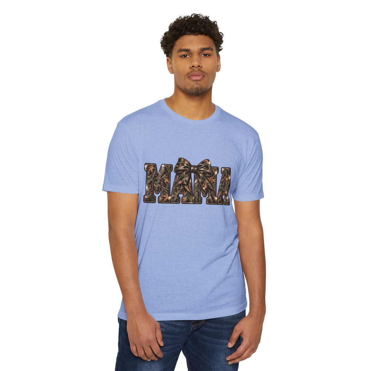 Mama Leopard Print Bow T-Shirt — Women's Mom Gift, Cute Animal Print Mother's Day Tee