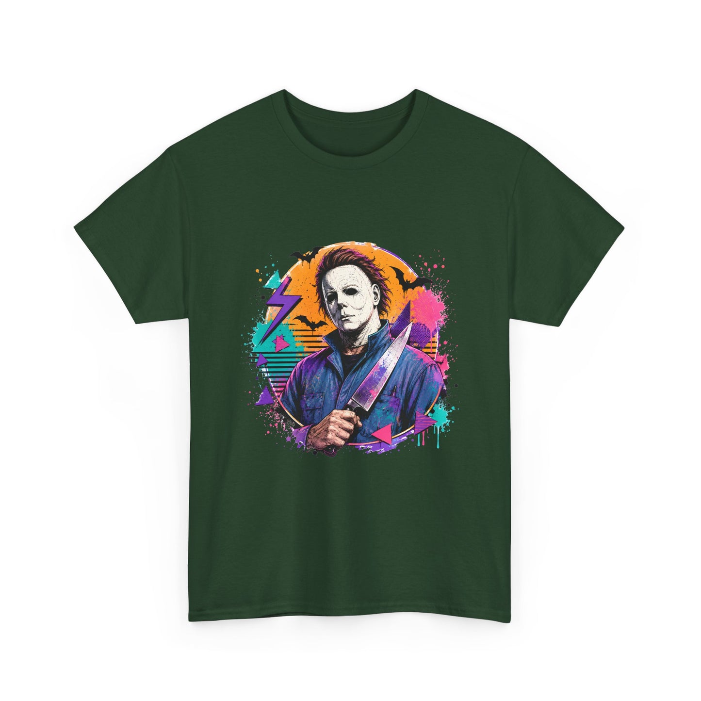 Retro Neon Horror Character Graphic Tee