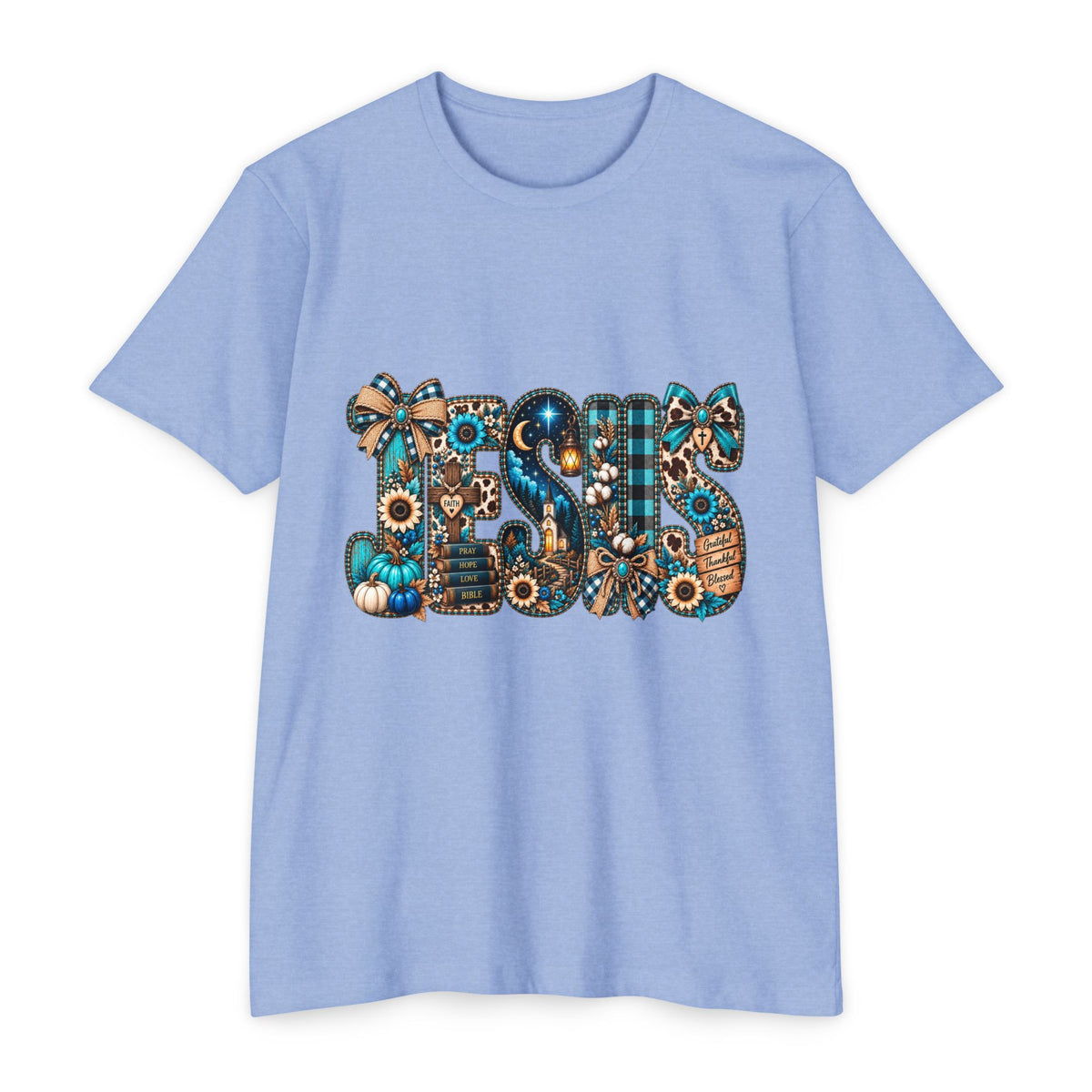 Fall Mom T‑Shirt — Rustic Sunflower & Plaid 'MOM' Graphic