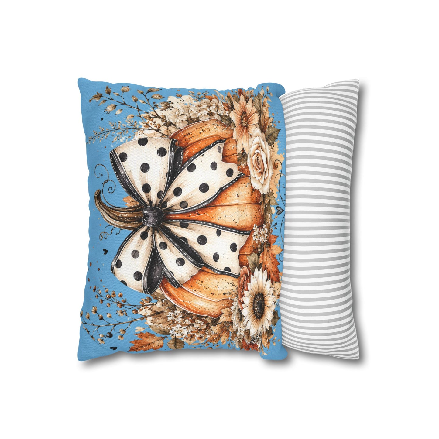 Autumn Pumpkin Bow Decorative Pillowcase