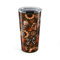 20oz Fall Pumpkin Sunflower Tumbler — Autumn Plaid Smile Travel Cup