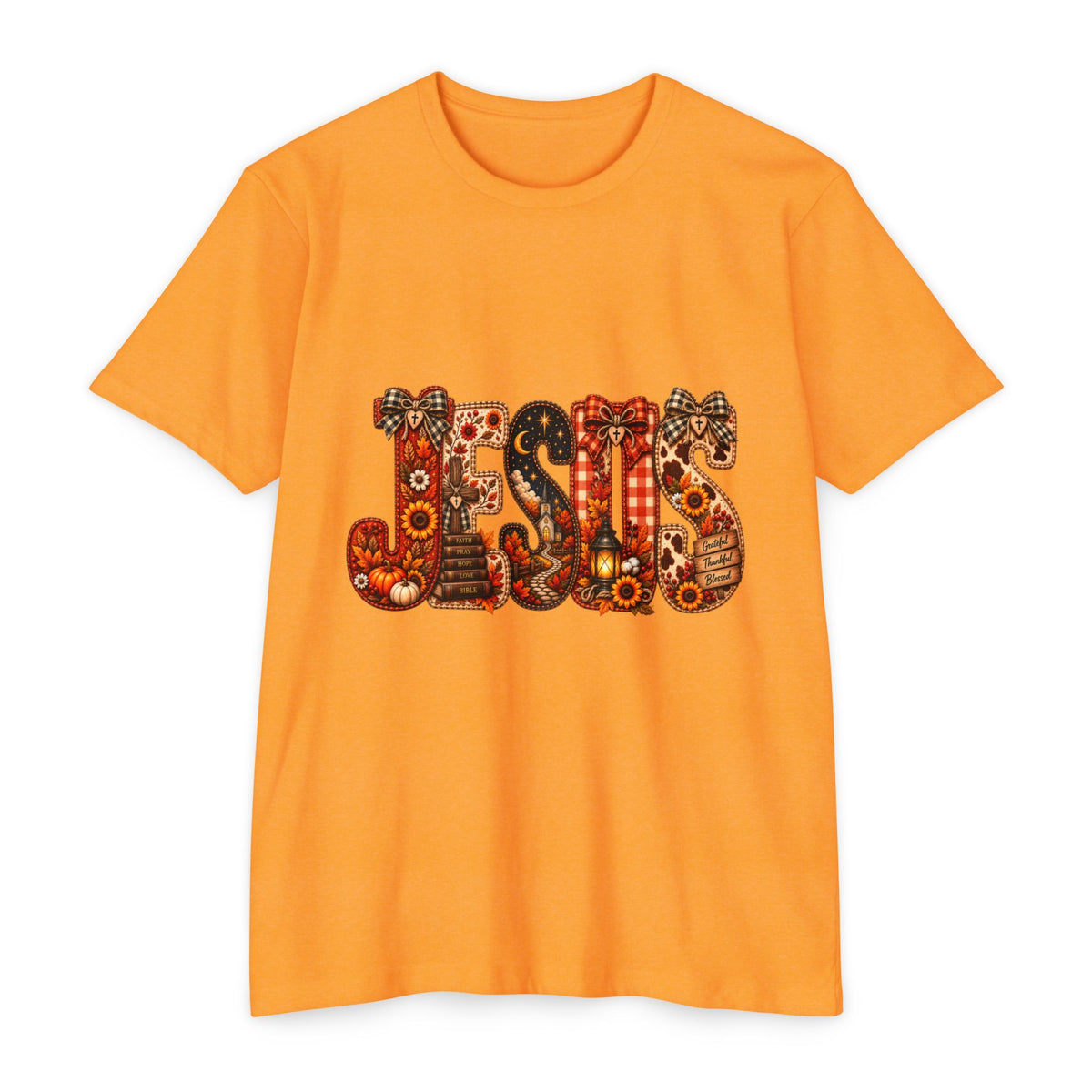 Jesus Floral Pattern T-Shirt — Vintage Boho Christian Tee