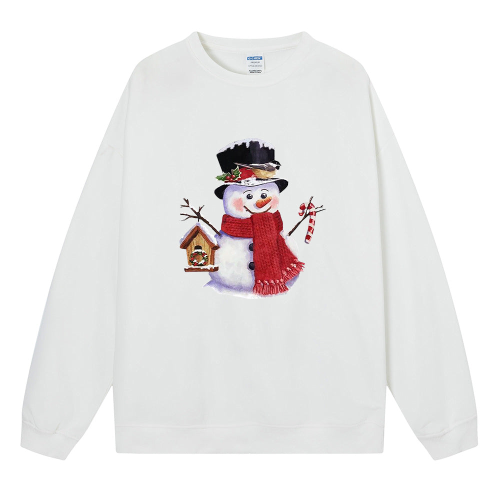 Christmas hoodie women's Christmas snowman red print