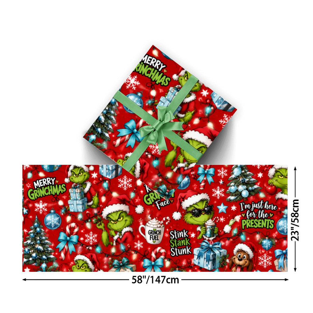 3Pack Gift Wrapping Paper Sheets funny grinch wrappingpaper