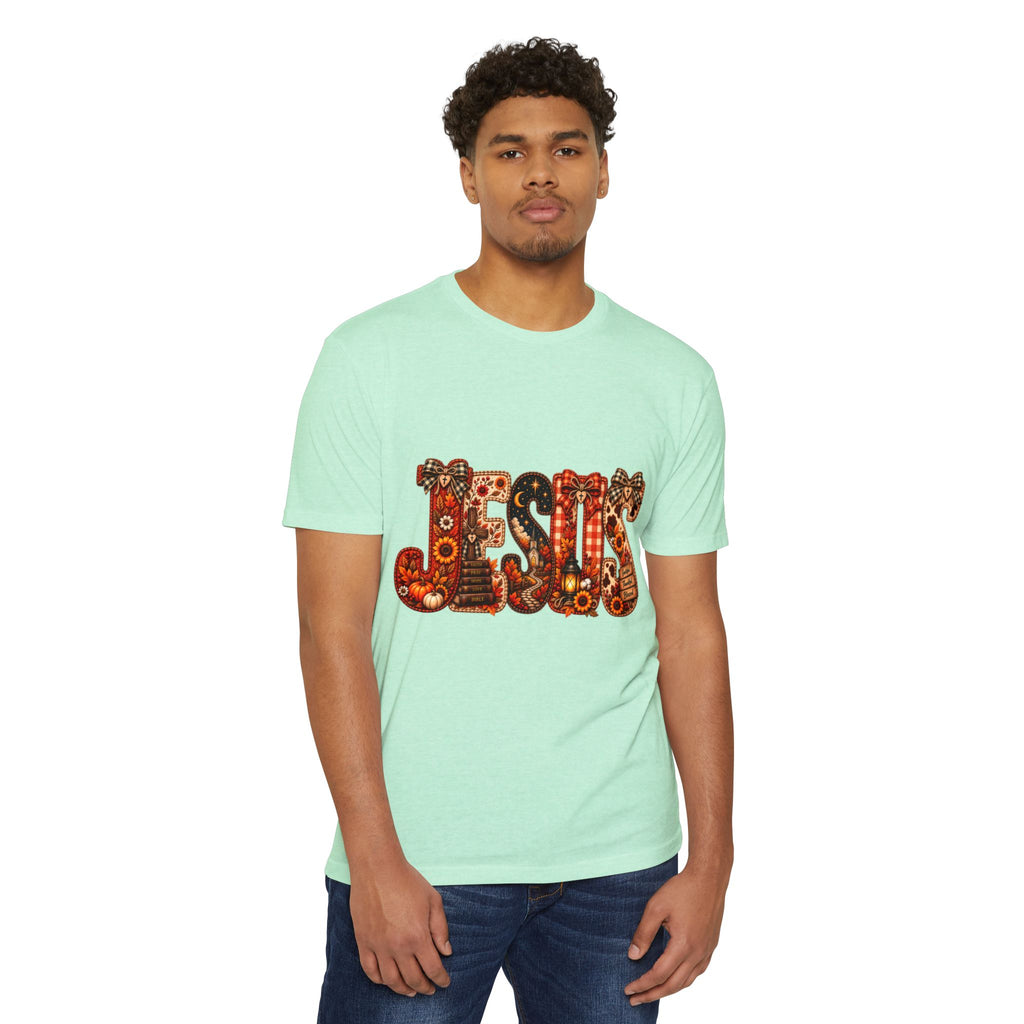 Jesus Floral Pattern T-Shirt — Vintage Boho Christian Tee