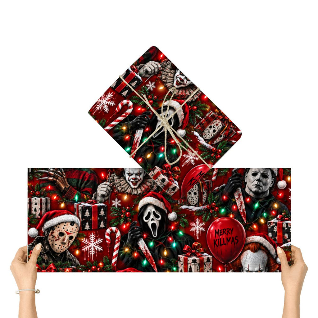 3Pack Gift Wrapping Paper Sheets hooror christmas theme