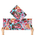 3Pack Gift Wrapping Paper Sheets dolly blue background