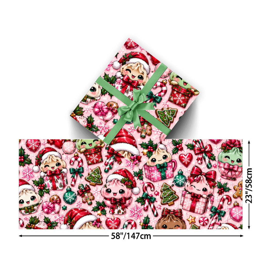 3Pack Gift Wrapping Paper Sheets pink dumpling wrappingpaper