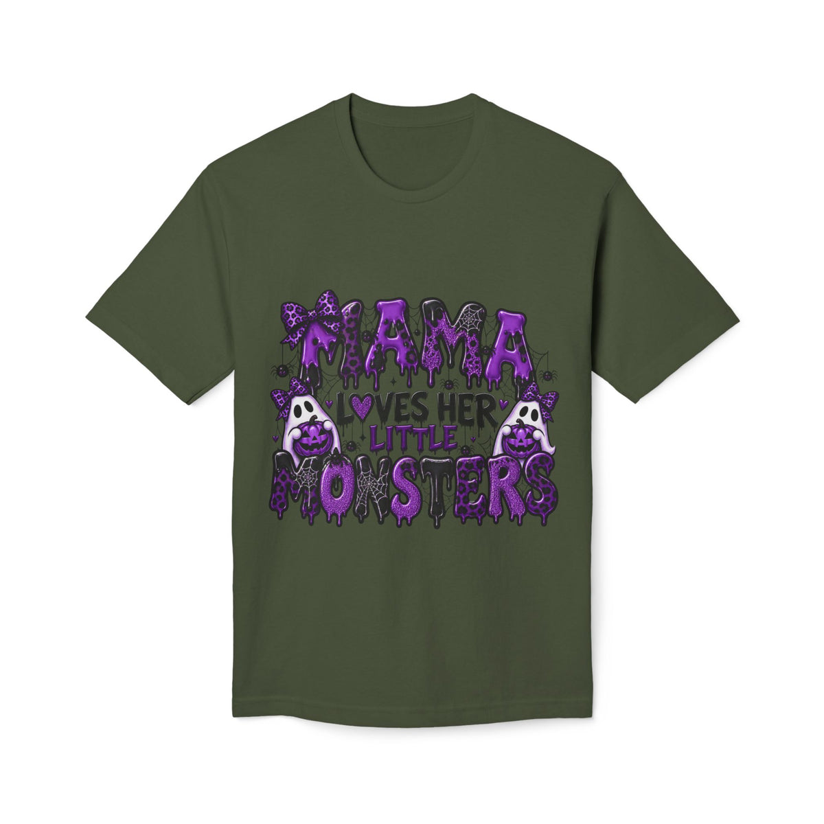 Mama Loves Her Little Monsters T-Shirt — Cute Purple Halloween Mom Tee
